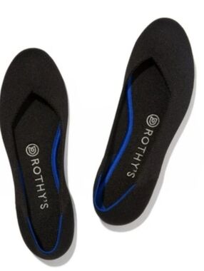 ROTHY'S The Flat Black Round Toe Knit Flats Size 10